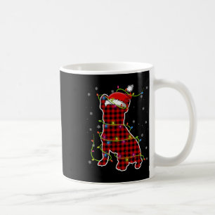 Buffalo Plaid Bulldog Santa Kerstmis Pyjama Match Koffiemok
