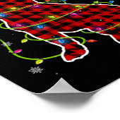 Buffalo Plaid Bulldog Santa Kerstmis Pyjama Match Poster (Hoek)