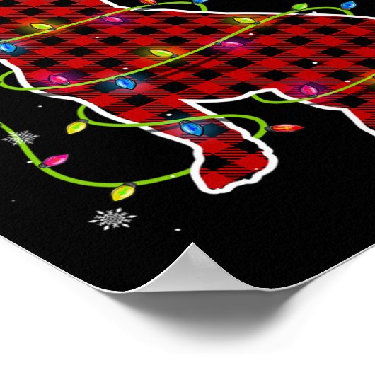 Buffalo Plaid Bulldog Santa Kerstmis Pyjama Match Poster (Hoek)