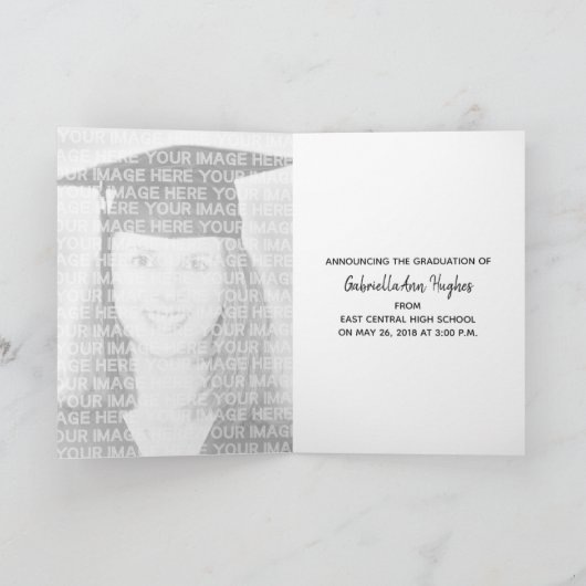 Buffalo Plaid Burlap Afstuderen Fotoaankondiging Aankondiging (Binnen)