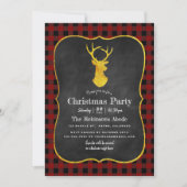 Buffalo Plaid Chalkboard Folie Kerstfeest Kaart (Voorkant)