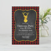 Buffalo Plaid Chalkboard Folie Kerstfeest Kaart (Staand voorkant)