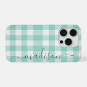 Buffalo Plaid Check Calligraphy iPhone Hoesje 15 Pro Case (Achterkant horizontaal)