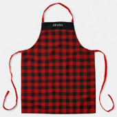Buffalo Plaid Check met naam of monogram Schort (Voorkant)