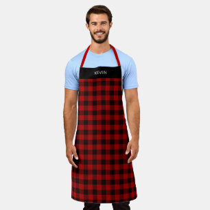 Buffalo Plaid Check met naam of monogram Schort