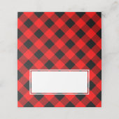 Buffalo Plaid Check Westerne kerstblokhut Plaatskaartje (Buitenkant ongevouwen)