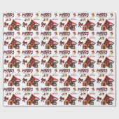 Buffalo Plaid Chihuahua Puppy Kerstmis Cadeaupapier (Vlak)