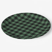 Buffalo Plaid Christmas Black Green Papieren Bordje (Gekanteld)