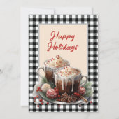 Buffalo Plaid Christmas Cacao Vakantie Kaart (Voorkant)