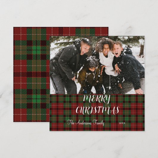 Buffalo plaid Christmas Gevouwen Vakantie Kaart (Voorkant / Achterkant)