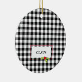 Buffalo Plaid Christmas Holly Santa NAAM Feestelij Keramisch Ornament (Rechts)