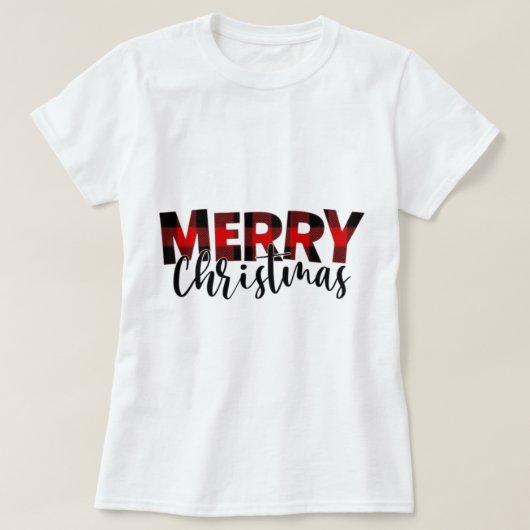 Buffalo Plaid Christmas, Merry Christmas Buffalo. T-shirt (Design voorkant)