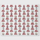 Buffalo Plaid Christmas Photo Collage Black Green  Cadeaupapier (Vlak)