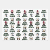 Buffalo Plaid Christmas Photo Collage Black Green  Inpakpapier Vel (Voorkant 3)