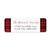 Buffalo Plaid Christmas Return Adreslabel Etiket (Voorkant)