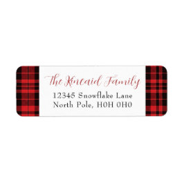 Buffalo Plaid Christmas Return Adreslabel Etiket