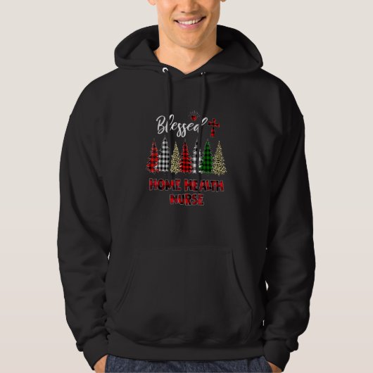 Buffalo Plaid Christmas Tree Blessed Home Health N Hoodie (Voorkant)