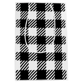 Buffalo Plaid Classic Designer Stijl Zwart Wit Medium Cadeauzakje