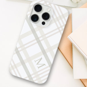 Buffalo Plaid Classic Elegant Monogram Initiaal iPhone 15 Pro Case