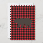 Buffalo Plaid Cub Baby shower Invitation Kaart (Achterkant)