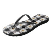Buffalo Plaid Daisy Zwart Wit Teenslippers (Schuin)