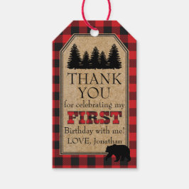Buffalo Plaid Dank u Labels Cadeaulabel