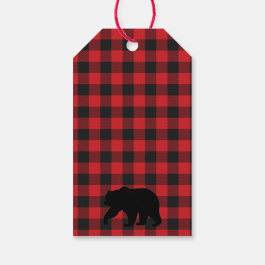 Buffalo Plaid Dank u Labels Cadeaulabel (Achterkant)
