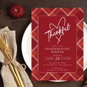 Buffalo Plaid Dankbaar Thanksgiving Diner Kaart