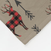 Buffalo Plaid Deer op Tan Pattern Fleece Deken (Hoek)