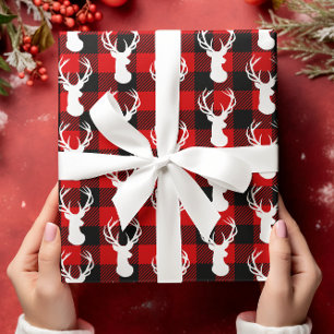 Buffalo Plaid Deer Rustiek Country Woodland Cadeaupapier