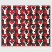 Buffalo Plaid Deer Rustiek Country Woodland Cadeaupapier (Vlak)
