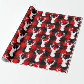 Buffalo Plaid Deer Rustiek Country Woodland Cadeaupapier (Uitgerold)