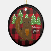Buffalo Plaid Dierlijke Cabine Leven Keramische Ve Keramisch Ornament (Links)