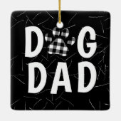 Buffalo Plaid Dog Pawprint met Hondenhaar Keramisch Ornament (Achterkant)