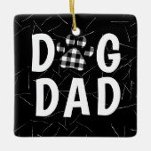 Buffalo Plaid Dog Pawprint met Hondenhaar Keramisch Ornament (Voorkant)
