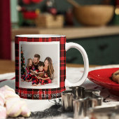 Buffalo Plaid Dubbele Foto Kerst Koffie Mok
