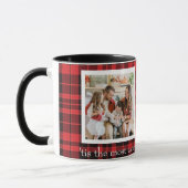 Buffalo Plaid Dubbele Foto Kerst Koffie Mok (Links)