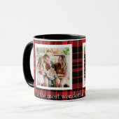 Buffalo Plaid Dubbele Foto Kerst Koffie Mok (Voorkant links)