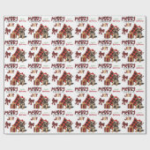 Buffalo Plaid Duitse Herder Puppy Kerstmis Cadeaupapier (Vlak)