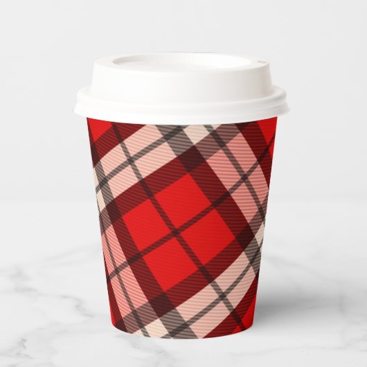 Buffalo Plaid Eenvoudige Papercup Papieren Bekers (Voorkant)