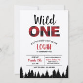 Buffalo Plaid Eerste Verjaardagsuitnodiging - Wild Kaart (Voorkant)
