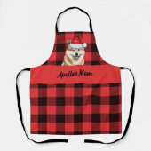 Buffalo Plaid en Akita Inu Hondenkerst Schort (Voorkant)