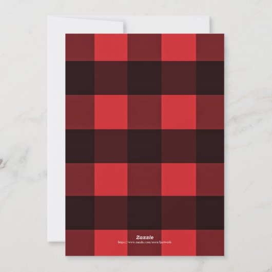 Buffalo Plaid en Chalkboard Kerstfoto Feestdagenkaart (Achterkant)