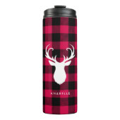 Buffalo Plaid en herten Thermosbeker (Voorkant)