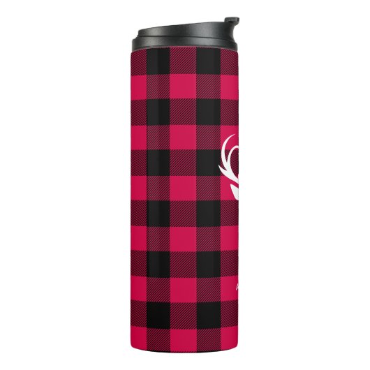 Buffalo Plaid en herten Thermosbeker (Gedraaid links)