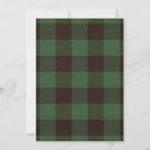 Buffalo Plaid en Monogram | Groene Briefpapier Notitiekaartje (Achterkant)
