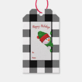 Buffalo Plaid en sneeuwpop Cadeaulabel (Voorkant)