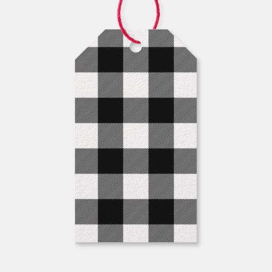 Buffalo Plaid en sneeuwpop Cadeaulabel (Achterkant)