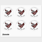 Buffalo Plaid Familie Boerderij Kip Ronde Sticker (Vel)