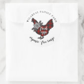 Buffalo Plaid Familie Boerderij Kip Ronde Sticker (Tas)